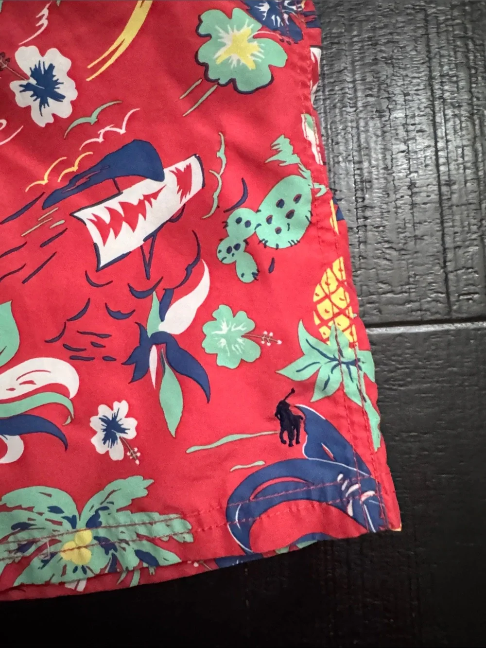 Polo by Ralph Lauren Red Tropical Print Shorts